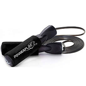 Скакалка швидкісна з підшипниками PowerPlay 4209 Sport Jump Rope Чорна (3m.)