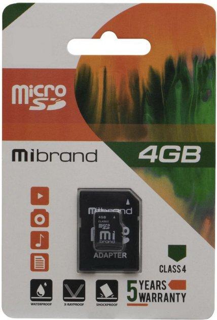 Карта пам'яті Mibrand MicroSD 4GB class 4