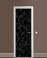 65х200 см, Вінілові наклейки на двері, плівка для обклеювання дверей, плівка самоклейка на кухню, обклеювання кухні Чорний оксамит