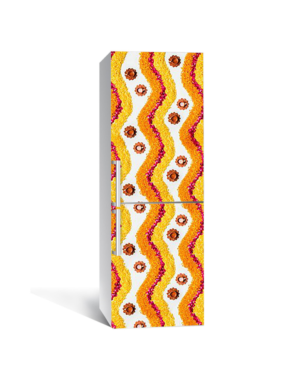 65х200 см Плівка самоклеюча для холодильника, декор холодильника, шпалери для холодильника Візерунок з пелюсток, фото 1