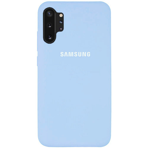 Чохол Silicone case для Samsung Premium Note 10 Plus Lilac Cream (11) блакитний, фото 1