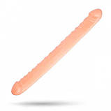 Двосторонній фалоімітатор "Double Dong" - 31,5*3,5 см - Тілесний, фото 6