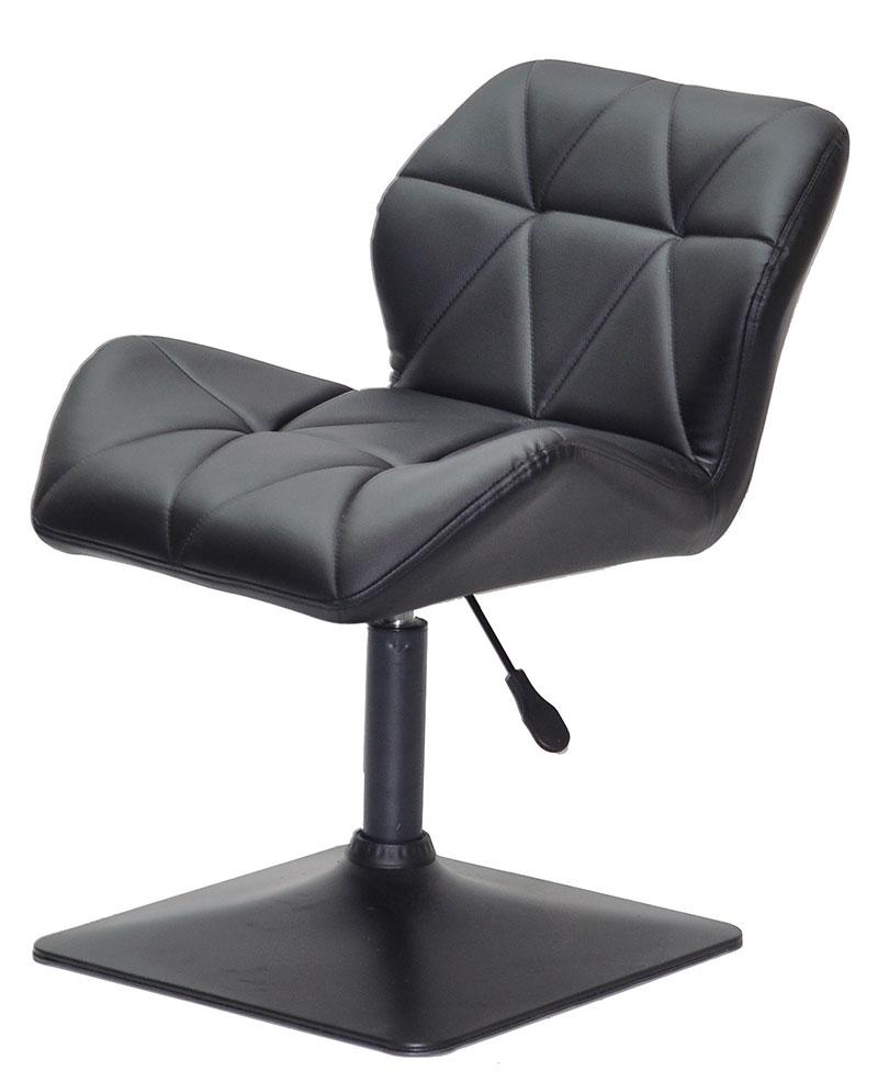 Стілець Paris 4 BK-BASE чорний шкірозамінник, на чорній квадратній опорі з регулюванням висоти, фото 1