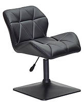 Стілець Paris 4 BK-BASE чорний шкірозамінник, на чорній квадратній опорі з регулюванням висоти, фото 8