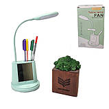 Настільний світильник світлодіодний LED із дзеркалом та підставка для телефону YW9071 М'ятний Лампа настільна, фото 2