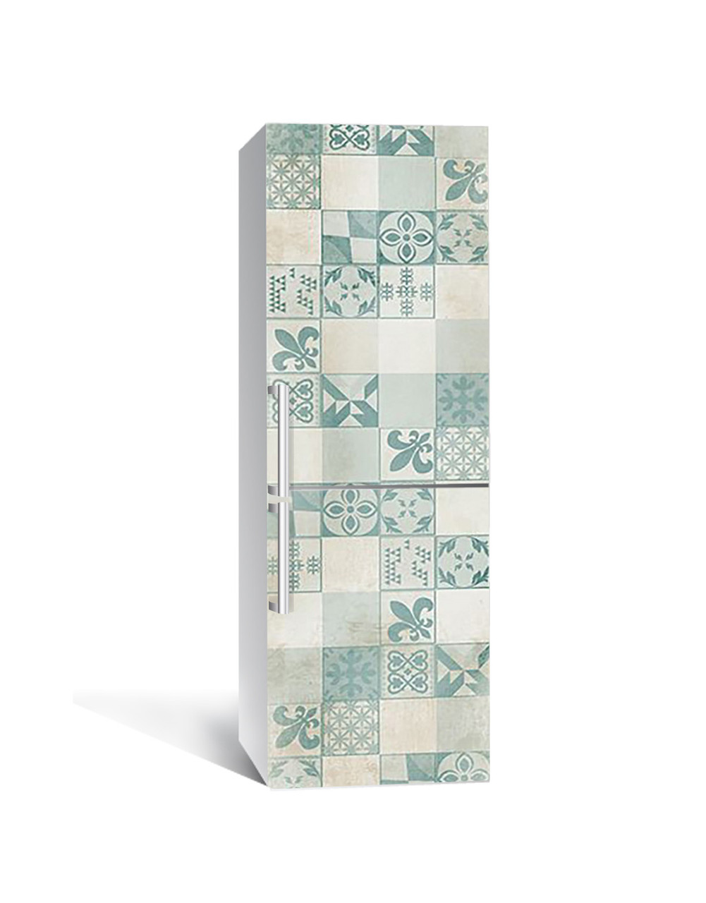 65х200 см Плівка самоклеюча для холодильника, декор холодильника, шпалери для холодильника Азулежу у бірюзі, фото 1