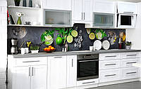 60х250 см Кухонний фартух плівка, вінілові наклейки для кухні, інтер'єрні наліпки на стіну Мохіто і мартіні 60х250 см вінілова 3Д