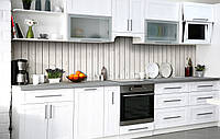 60х250 см, Фартук пвх для кухни, 3D фартук, самоклеющаяся пленка для кухни, самоклейка цветная Белый паркан