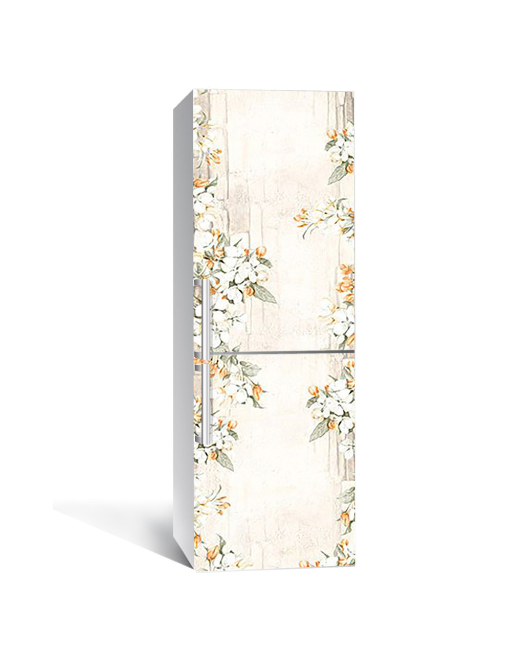 65х200 см Плівка самоклеюча для холодильника, декор холодильника, шпалери для холодильника Квіткова рамка, фото 1