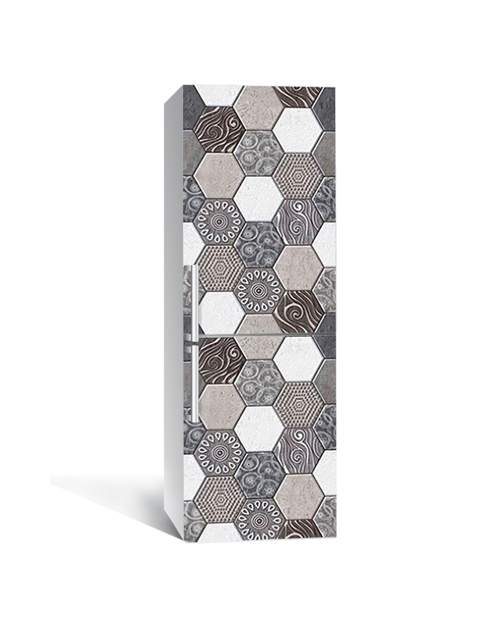 65х200 см Плівка для холодильника, наклейки на холодильник, плівка для кухонних меблів Графітовий гексагон, фото 1