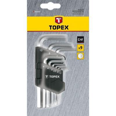 Набор инструментов Topex ключи шестигранные HEX 1.5-10 мм, 9 шт. (35D955) - Вища Якість та Гарантія! - фото 2 - id-p1527221588