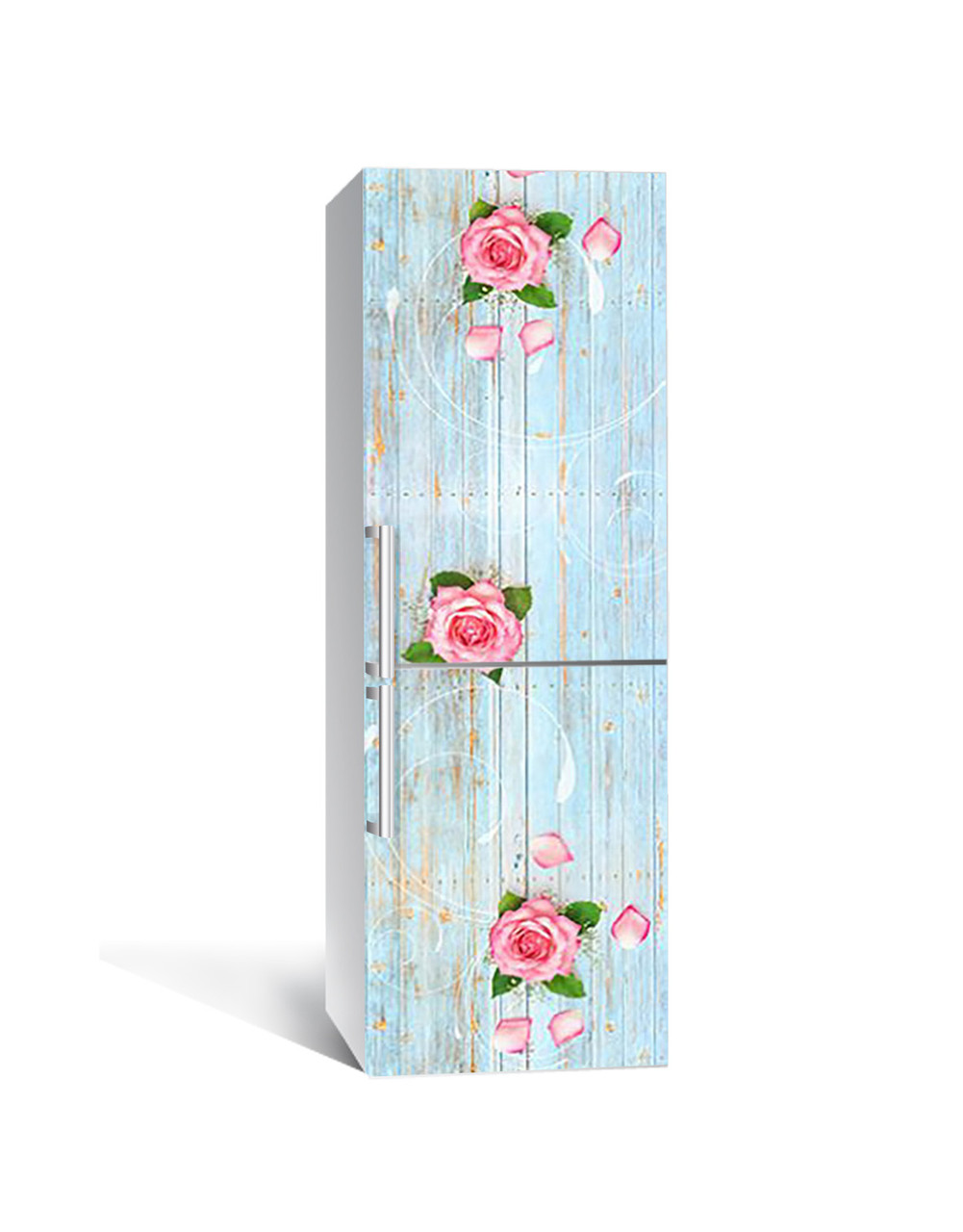 Наліпка на холодильник Троянда і бірюза 60х180 cм декор для обклеювання кухні самоклеюча, фото 1