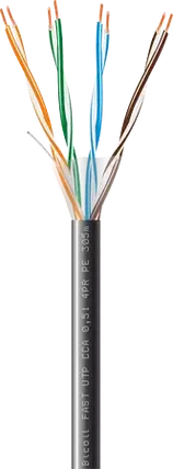 Віта пара BiCoil FAST UTP Cat.5e 4PR CCA 0.51мм PE Outdoor (305м), фото 1