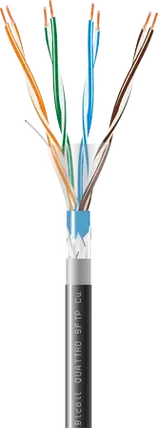 Вита пара BiCoil QUATTRO SFTP Cat.5E 4PR Cu (350 МГц) PVC+PE Outdoor (500м) 0028905, фото 1