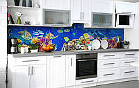 60х250 см, Кухонный фартук море, Фартук пвх для кухни, 3D фартук, самоклеющаяся пленка для кухни, самоклейка