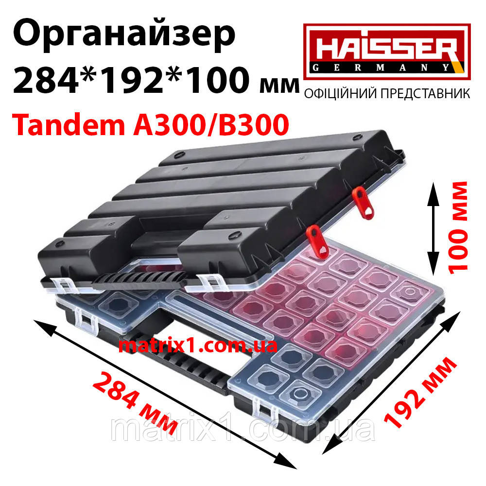 Органайзер пластиковий із регульованими секціями Tandem А300/В300 Twin  284*192*100 HAISSER 90006, фото 1