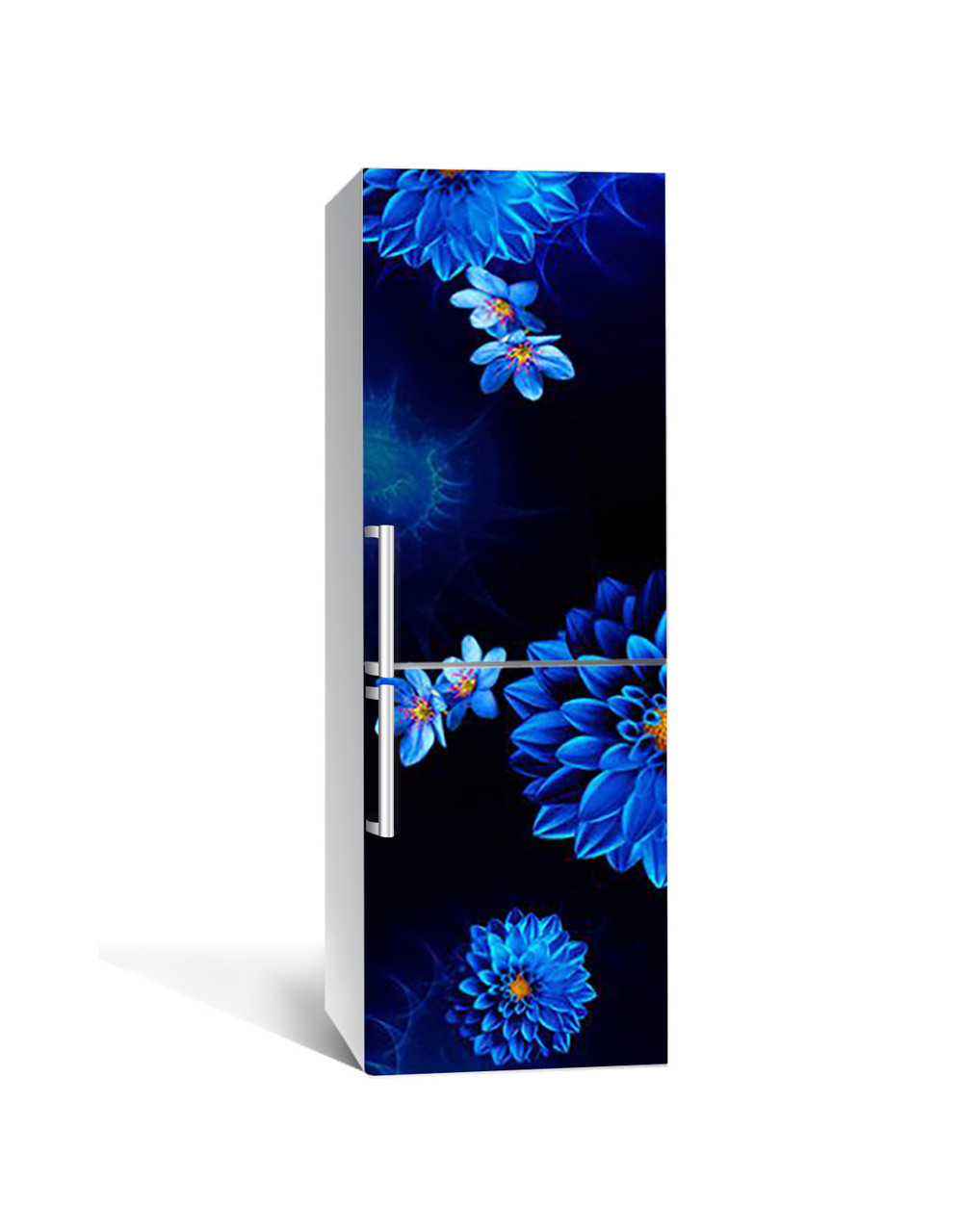 65х200 см Плівка для холодильника, наклейки на холодильник, плівка для кухонних меблів Жоржин кольору електрик, фото 1