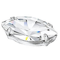 Лодочки Maxima в цапах Preciosa (Чехия) 10x5 мм Crystal/серебро