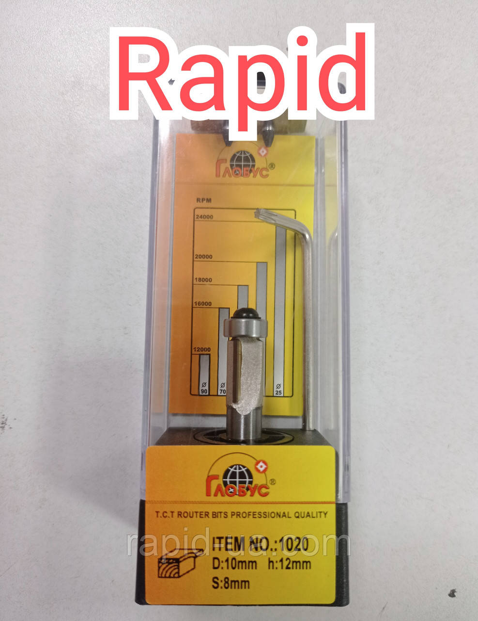 Фреза ГЛОБУС 1020 D10 d8 h12 кромочная пряма