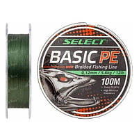 Шнур Select Basic PE 100м темно-зелений 0.18 мм 22lb/9.9кг