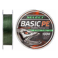 Шнур Select Basic PE 100м темно зеленый 0.20мм 28lb/12.7кг