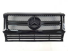 Решітка радіатора на Mercedes G-Class W463 1990-2018 рік AMG стиль ( Чорна глянсова )