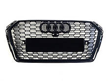 Решітка радіатора в стилі RS на Audi A4 B9 2015-2019 рік Чорна ( Без напису Quattro )