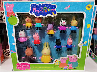 Ігровий набір Свинки Пеппи Peppa Pig 11 персонажів.