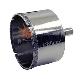 Коронка алмазна Ø 65 мм по керамограніту, склу, кераміці з направляючим свердлом