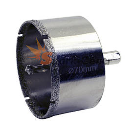 Коронка алмазна Ø 70 мм по керамограніту, склу, кераміці з направляючим свердлом