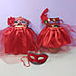 Костюм маскарадний новорічний 1-8 років спідниця фатинова та маска червоний колір 1 шт, фото 5