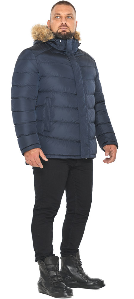 Темно-синя куртка чоловіча з кишенями модель 49868 р — 50