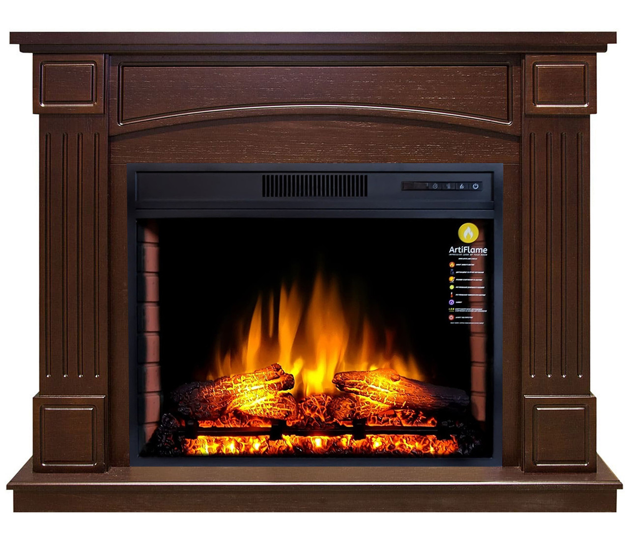 Класичний каминокомплект ArtiFlame BOSTON AF28 Коньяк з ефектом живого вогню з обігрівом