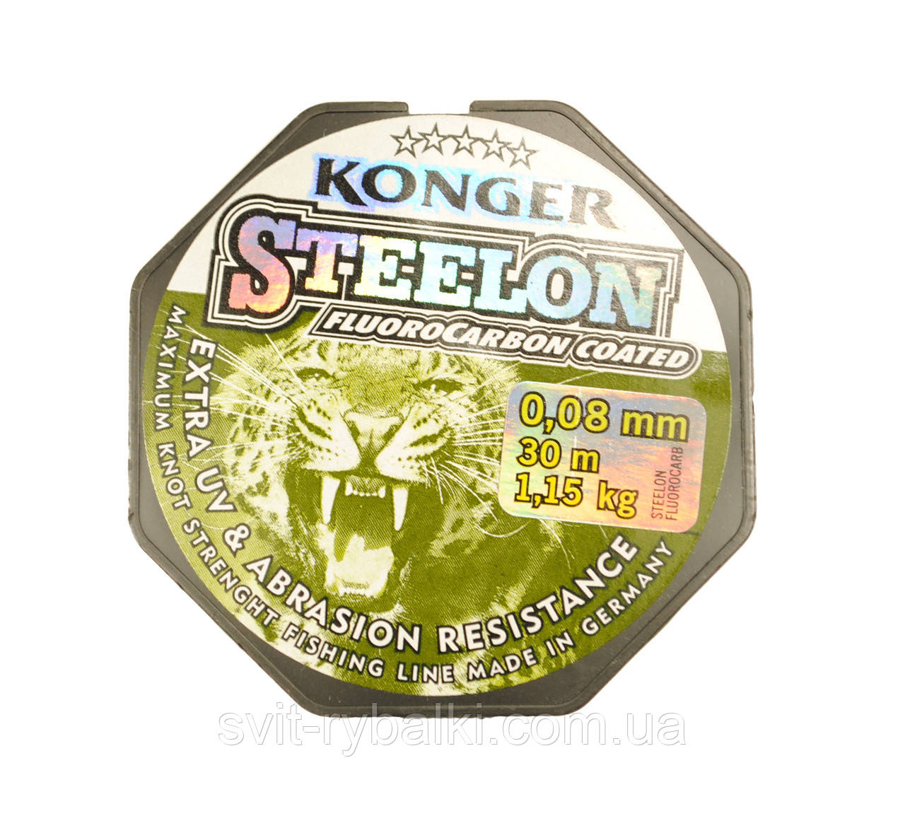 Волосінь  Konger STEELON FLUOROCARBON COATED 0.08mm/30m (колір - світло-сірий