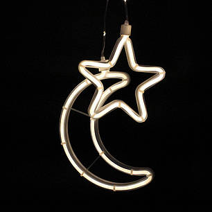 Гірлянда Xmas Copper curtain ball lamp 9M-1 Мультиколірна Місяць 5 Зірка 4 3M0.7M 198250, фото 3