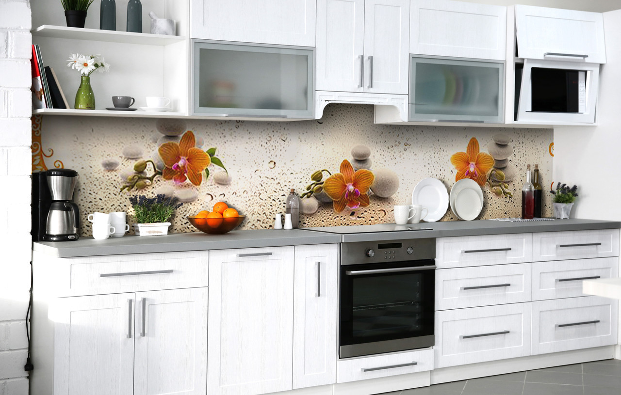 60х250 см Кухонний фартух самоклейка, пвх плівка для кухонного фартуха, самоклейка на кухню на стіну Баланс та роса 60х250 см