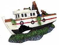 Декорация Trixie Boat Wreck для аквариума, рыбацкая лодка, полиэфирная смола, 15 см