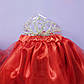 Костюм принцеси новорічний 1-8 років спідниця червона фатинова та корона з камінням 1 шт, фото 3