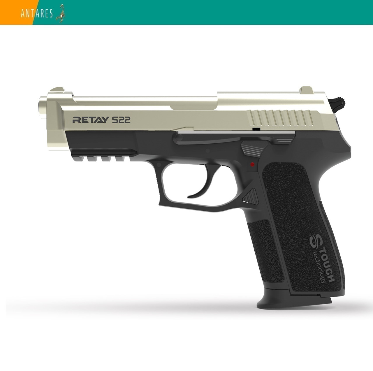 Пістолет стартовий Retay S22 сигнально-шумовий пугач під холостий патрон сатин Ретай (M530107S)