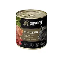 Влажный корм для стерилизованных котов Savory, с курицей, 400 г