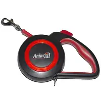 Поводок-рулетка AnimAll Reflector для собак весом до 50 кг, 5 м, красно-чёрная