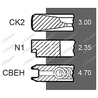 87800753 Кольца поршневые Ø 111.76мм двигателя Ford Powerstar 450, 675, 4.4, 5.0, 6.6, BSD332-333 Genesis CPP