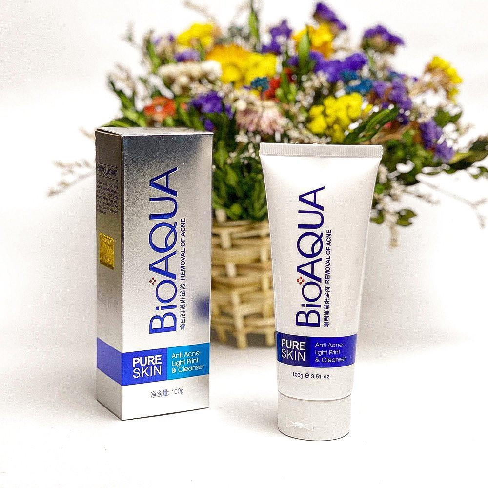 Пінка для вмивання анти акне Bioaqua Pure Skin Anti Acne-Light Print & Cleanser (100г)