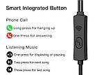 Навушники з Мікрофоном 3.5 mm jack Вакуумні Дротові (120 см) Стерео Гарнітура Для Телефону Смартфона, фото 5