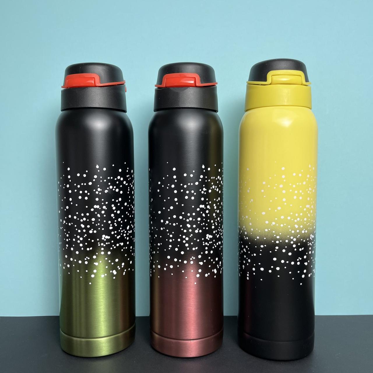 Дитячий термос с трубочкою і ремінцем зоряне небо 500 мл Lux 564-8, фото 1