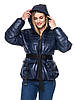 Демісезонна стьобана жіноча куртка прямого крою зі спущеною лінією плеча норма та напівбатал, фото 2