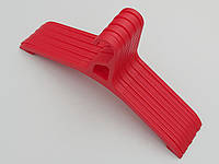 Плечики вешалки тремпеля V-TV42 красного цвета, длина 41,5 см, в упаковке 10 штук