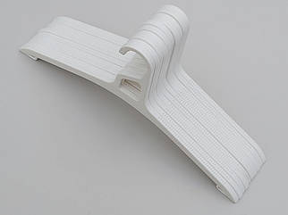 Плічка вішалки тремпеля V-TV42 білого кольору, довжина 41,5 см, в упаковці 10 штук
