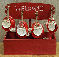 Сувенір керамічний Дід Мороз в коробці 48 шт Новорічний Різдв'яний