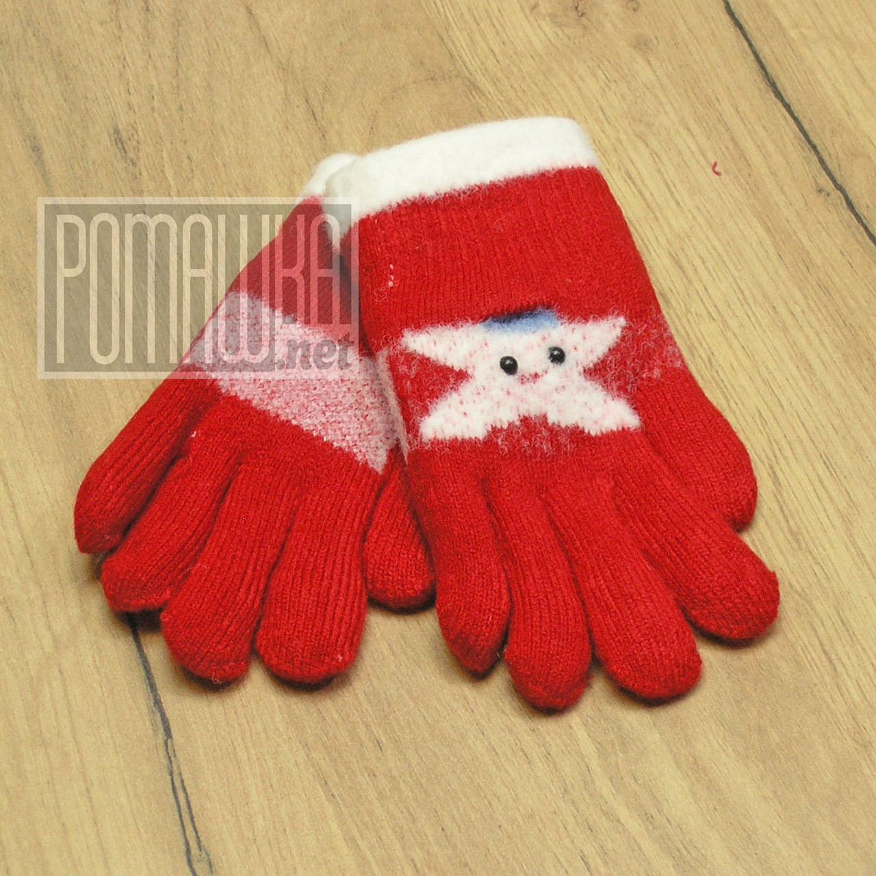 3-5 років 13 см зимові на махрі теплі подвійні в'язані дитячі рукавички перчатки для малюків дівчинки 8137 КРС
